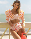 the HAVANA - Long Sleeve Bikini Print Swimsuit