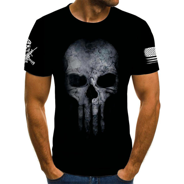 the PUNISHER - NEW Skull Graphic T-Shirts for Muscles Men