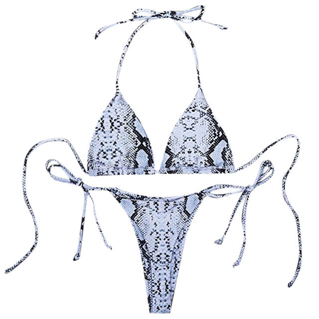 the PYTHON - Women Sexy Snake Skin Print Bikini Swimsuit