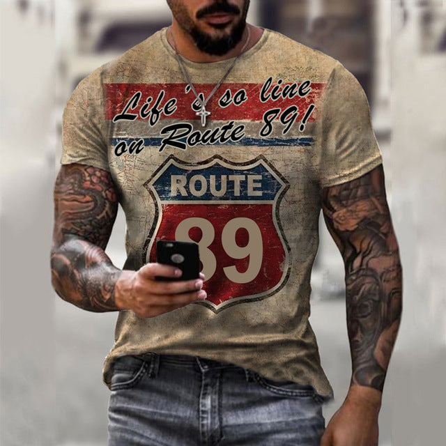 the ROUTE - Vintage Short Sleeve Street Style T-Shirt