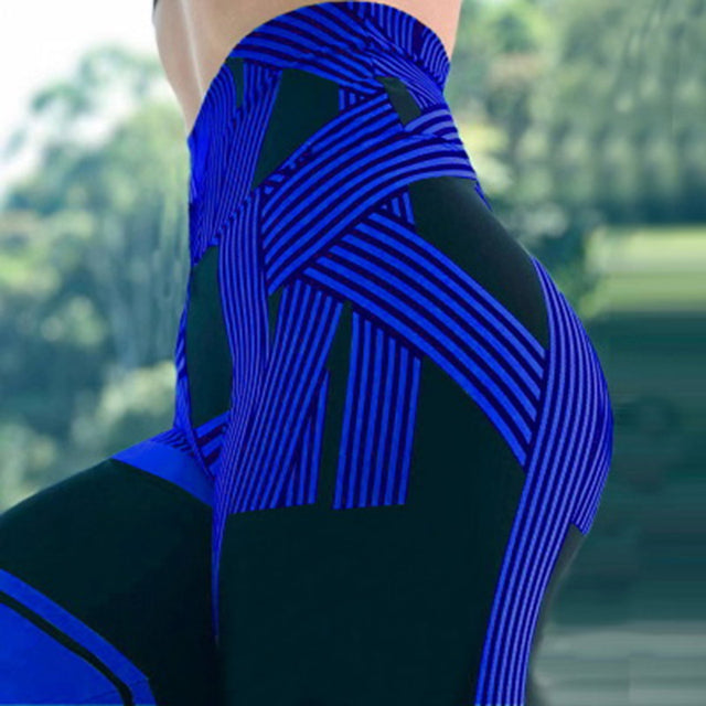 the TRON TRACK - Striped Print High Quality Leggings