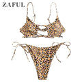 the FIESTY KITTY - Tie-Dye Animal Print Cutout Bikini Swimwear