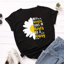 the DAISY GIRL - Women Cute Daisy Print T-Shirt
