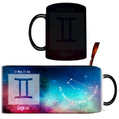 the MAGIC STAR SIGNS - 12 Constellation Stars Mugs Magic Color Changing Home Coffee Tea Cups