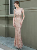 the GRACE Dress - Sexy V Neck Backless Sequin Evening Dress