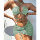 the MADISON AVENUE - Sexy Halter Hollow Cross Bikini Set