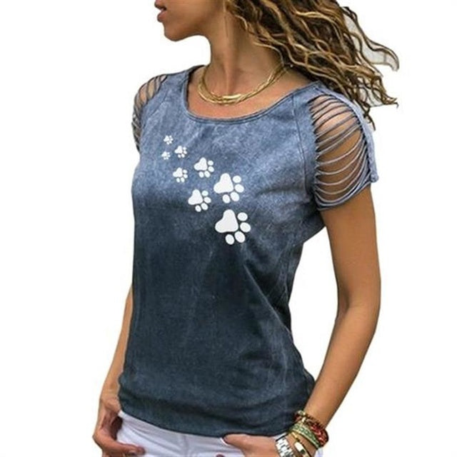 the CAT PAW - Summer Fashion T-Shirt for Women