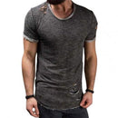 the RIPPED - Solid Color Short Sleeve Cotton T-Shirts
