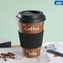the COFFEE BEAN - 401-500ml Eco Friendly Bamboo Reusable Travel Cup