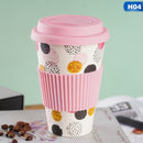 the COFFEE BEAN - 401-500ml Eco Friendly Bamboo Reusable Travel Cup
