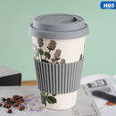 the COFFEE BEAN - 401-500ml Eco Friendly Bamboo Reusable Travel Cup