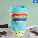 the COFFEE BEAN - 401-500ml Eco Friendly Bamboo Reusable Travel Cup