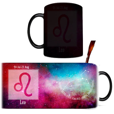 the MAGIC STAR SIGNS - 12 Constellation Stars Mugs Magic Color Changing Home Coffee Tea Cups