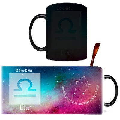 the MAGIC STAR SIGNS - 12 Constellation Stars Mugs Magic Color Changing Home Coffee Tea Cups