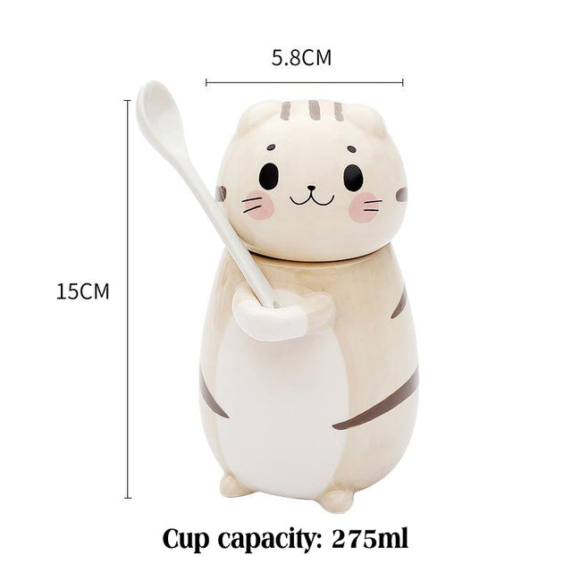 the HAPPY CAT - Cartoon Cat Coffee Mug