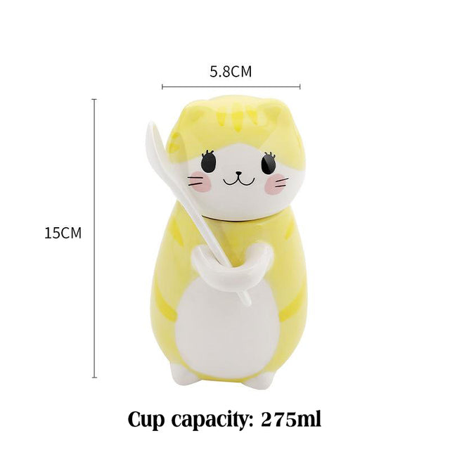 the HAPPY CAT - Cartoon Cat Coffee Mug