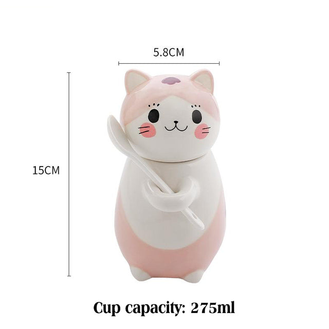 the HAPPY CAT - Cartoon Cat Coffee Mug