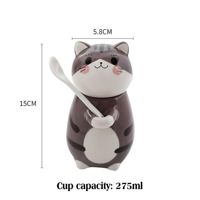 the HAPPY CAT - Cartoon Cat Coffee Mug