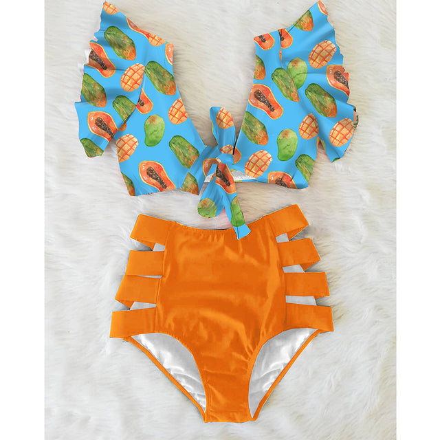 the CABANA - High Waist Ruffled Sexy Bikini Set