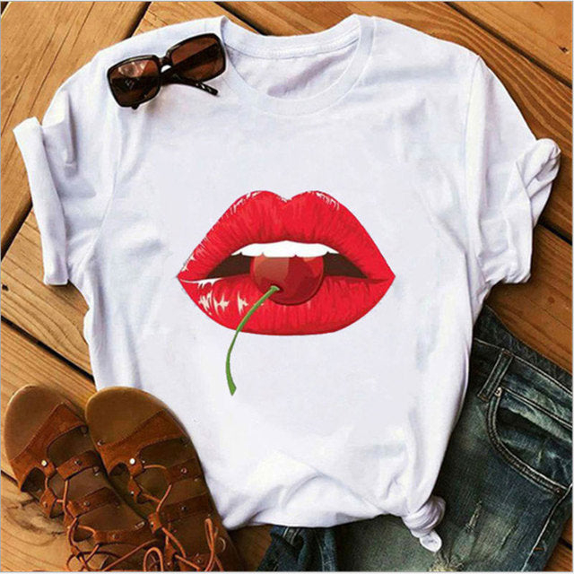 the KISSABLE LIPS - Women's Printed Sexy T-Shirt