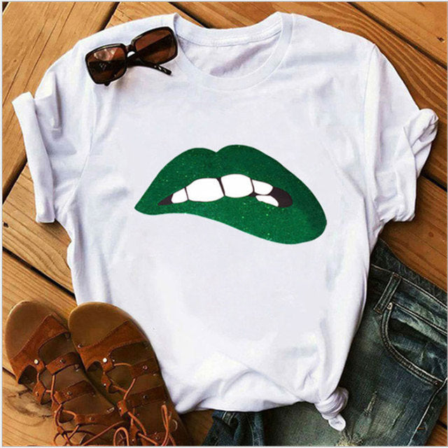 the KISSABLE LIPS - Women's Printed Sexy T-Shirt