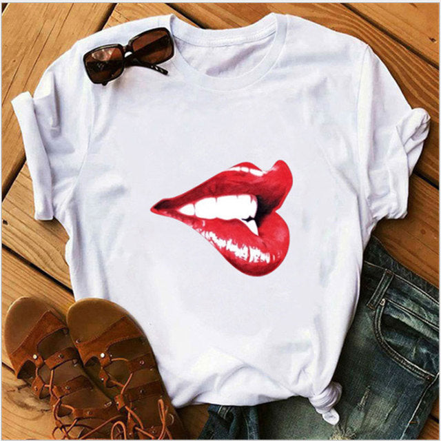 the KISSABLE LIPS - Women's Printed Sexy T-Shirt