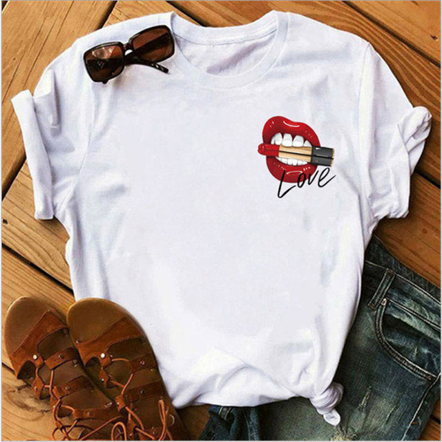 the KISSABLE LIPS - Women's Printed Sexy T-Shirt