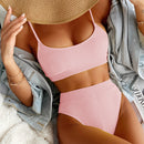 the STUNNER - High Waist Women Ribbed Swimsuit