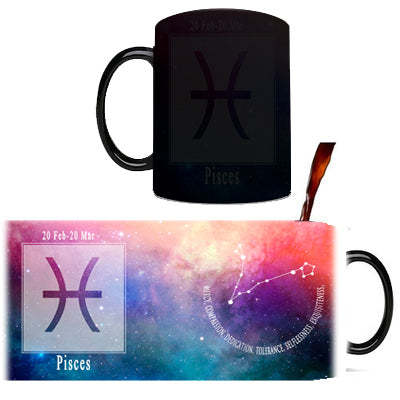 the MAGIC STAR SIGNS - 12 Constellation Stars Mugs Magic Color Changing Home Coffee Tea Cups