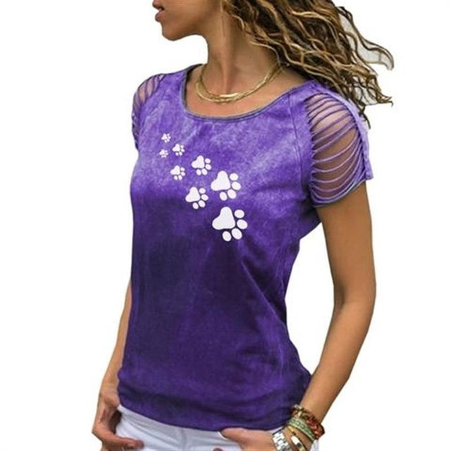 the CAT PAW - Summer Fashion T-Shirt for Women