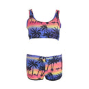 the BEACH BUM - Crop Top High Waist Floral Bikini Swimwear