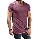 the RIPPED - Solid Color Short Sleeve Cotton T-Shirts