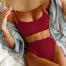 the STUNNER - High Waist Women Ribbed Swimsuit