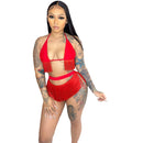 The TANGO CAT - Sexy Fringe Tassel Bra Bikini Set