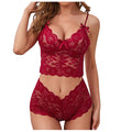 RED Lace Women Sexy Lingerie Set