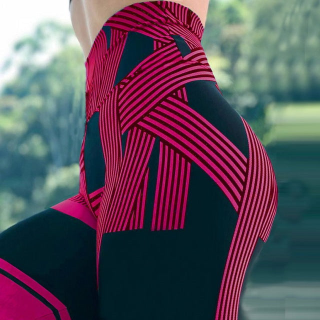 the TRON TRACK - Striped Print High Quality Leggings