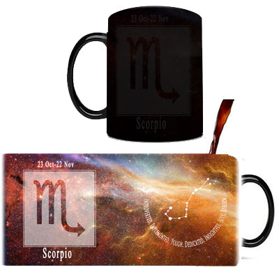 the MAGIC STAR SIGNS - 12 Constellation Stars Mugs Magic Color Changing Home Coffee Tea Cups