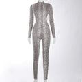 the PYTHON - Backless Sexy Serpentine Skinny Long Sleeve Jumpsuit