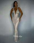 the KATHLEEN Dress - Glitter Silver Mermaid Prom Dress