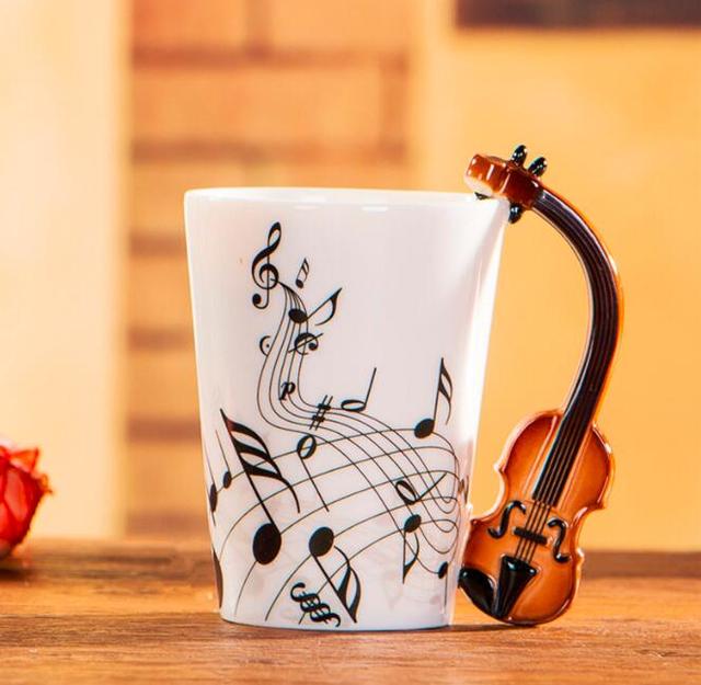 the MUSICIAN - 240ml/400ml Music Creative Guitar Violin Style Ceramic Mug