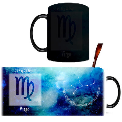 the MAGIC STAR SIGNS - 12 Constellation Stars Mugs Magic Color Changing Home Coffee Tea Cups