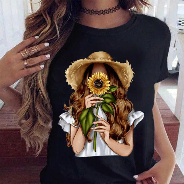 the FLOWER GIRL - Printed Female T-Shirt