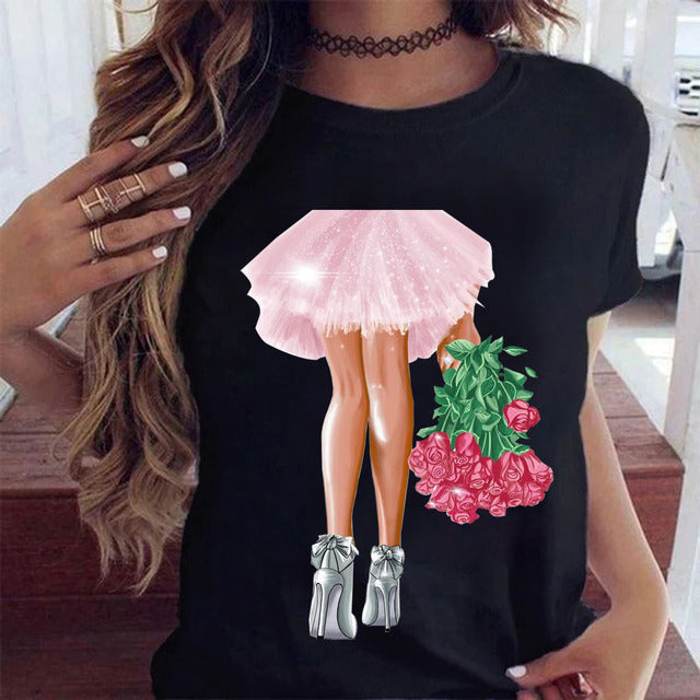 the FLOWER GIRL - Printed Female T-Shirt