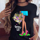 the FLOWER GIRL - Printed Female T-Shirt