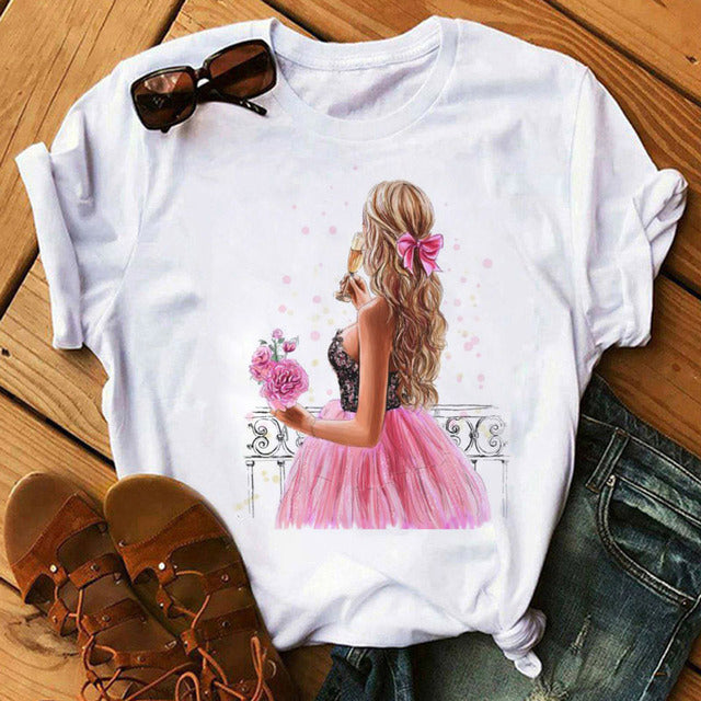 the FLOWER GIRL - Printed Female T-Shirt