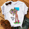 the FLOWER GIRL - Printed Female T-Shirt