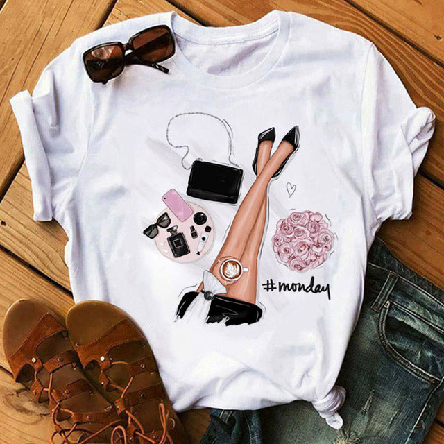 the FLOWER GIRL - Printed Female T-Shirt