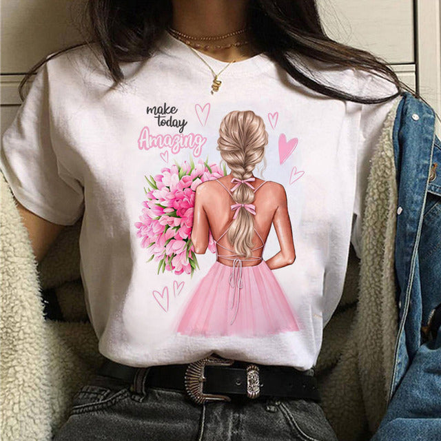 the FLOWER GIRL - Printed Female T-Shirt