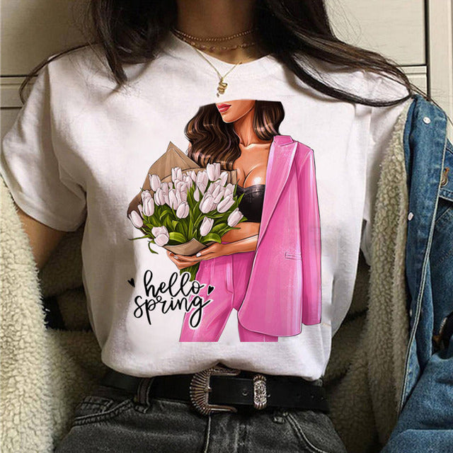 the FLOWER GIRL - Printed Female T-Shirt