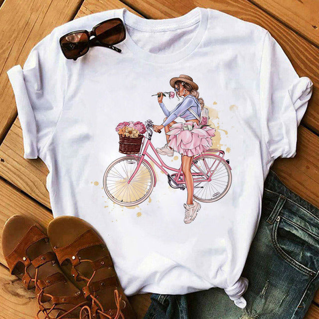 the FLOWER GIRL - Printed Female T-Shirt